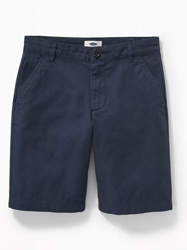 Mens Navy Flat Front Shorts