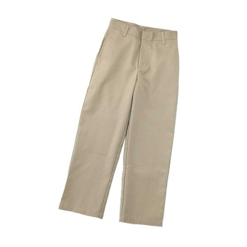 Boys Khaki Flat Front Regular Pants